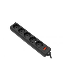 Surge Protector   5 Sockets,  1.8m, Ultra Power, black, UP3-B-6PPB