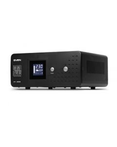 UPS SVEN  RT- 500, 500VA/300W, Pure sine wave, AVR, LCD, 1 Shuko socket, Metal case, External bat.