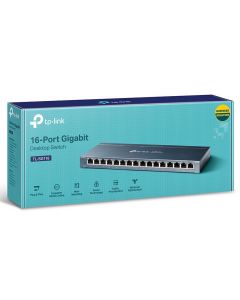 16-port 10/100/1000Mbps Switch TP-LINK "TL-SG116", Metal Case