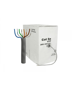 Cable  UTP  Cat.5E, 305m, CCA,24awg 4X2X1/0.50, solid gray