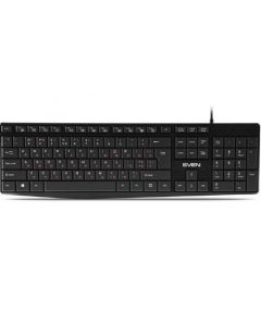 Keyboard SVEN KB-S305, Low profile keys, FN Keys, Splash proof, Black, USB